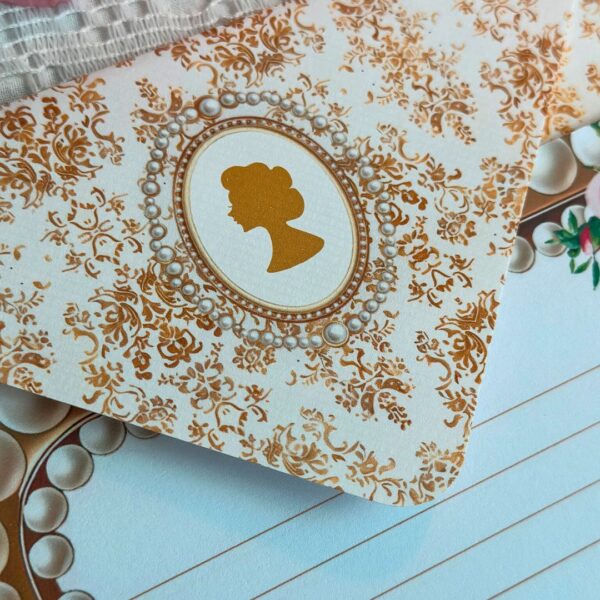 Kit 5 Envelope e 5 Papéis de Carta Vintage Dama das Flores - Imagem 8