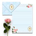Kit 5 Envelope e 5 Papéis de Carta Vintage Elegância Eterna