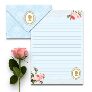 Kit 5 Envelope e 5 Papéis de Carta Vintage Elegância Eterna