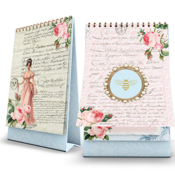 calendário_de_mesa_2025_vintage_floral_bridgerton_