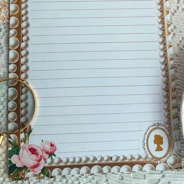 Kit 5 Envelope e 5 Papéis de Carta Vintage Dama das Flores - Imagem 3