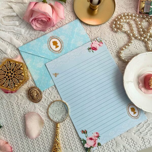 Kit 5 Envelope e 5 Papéis de Carta Vintage Elegância Eterna - Imagem 4