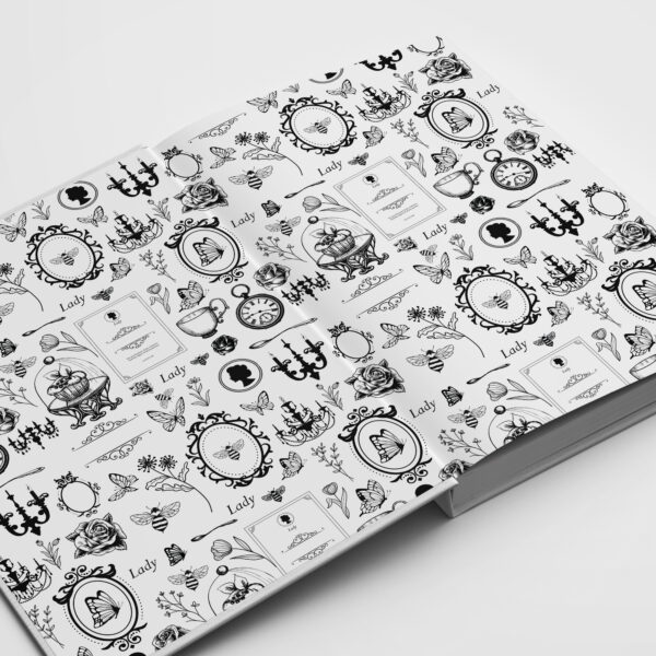 caderno_lady_whistledown_vintage_bridgerton_costura_moleskine_pautado_anotações