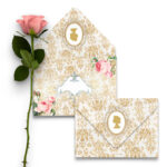 Kit 5 Envelope e 5 Papéis de Carta Vintage Dama das Flores - Imagem 2