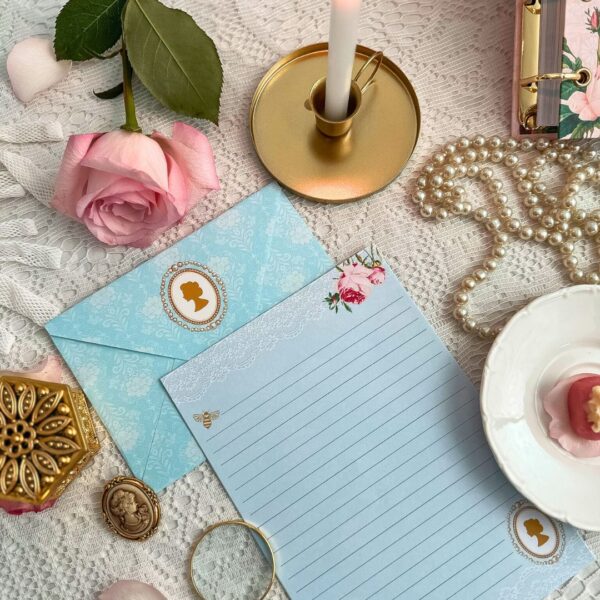 Kit 5 Envelope e 5 Papéis de Carta Vintage Elegância Eterna - Imagem 5