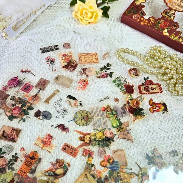 100 Adesivos Vintage Para Scrapbooking E Decoração