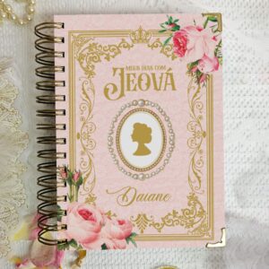 caderno leitura da bíblia 365 dias com jeová testemunhas floral vintage