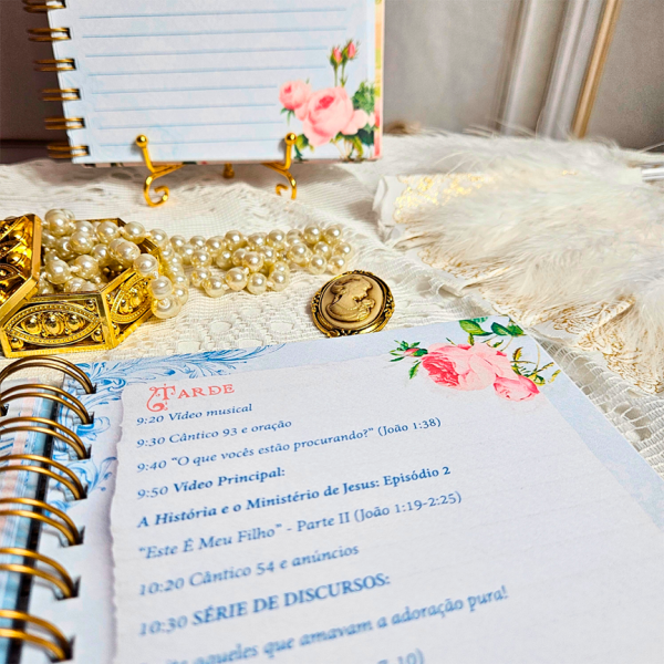 caderno congresso 2025 adoração pura testemunhas de jeová floral feminino jw
