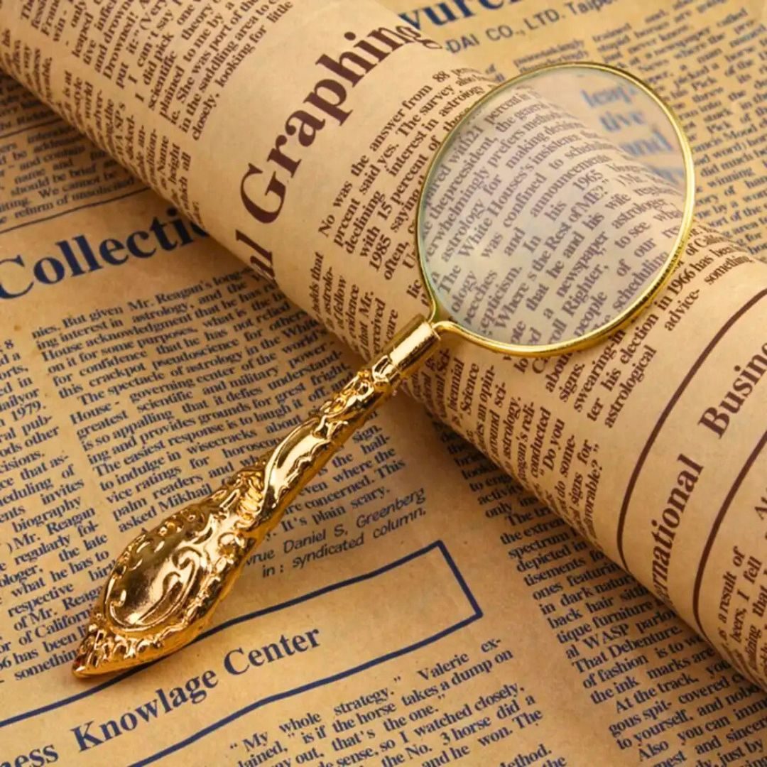 lupa aumento vintage dourada