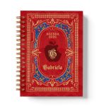 agenda_branca_de_neve_capa_vermelha_azul_dourada_maca_vintage_medieval_princesa_contos_fada
