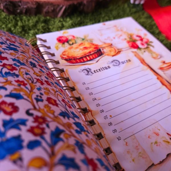 caderno_receitas_branca_neve_medieval_contos_fada_vintage