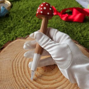 caneta cogumelo madeira com refil