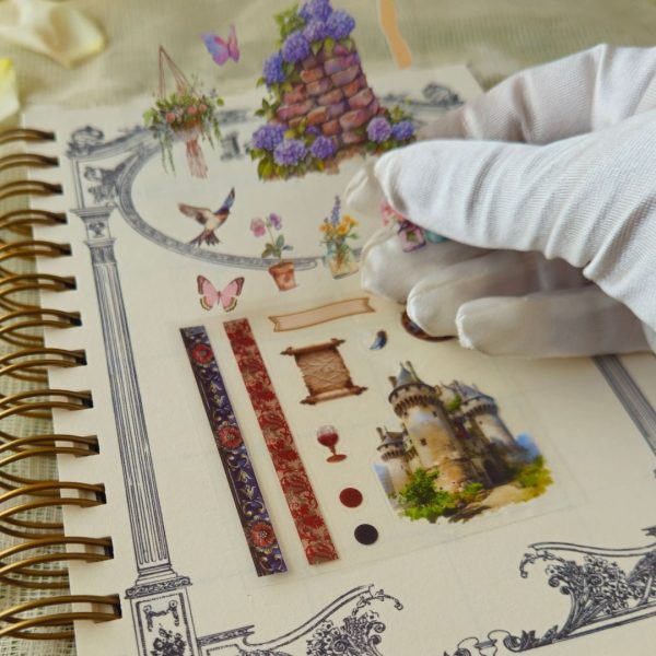 caixa cartelas adesivos vintage feminino mulheres camponesa flores molduras scrapbook