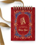 bloquinho_bloco_notas_branca_de_neve_capa_vermelha_azul_dourada_maca_vintage_medieval_princesa_contos_fada